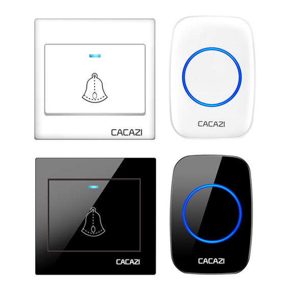 CACAZI H10 1 For 1 Wireless Smart Doorbell without Battery, Plug:EU Plug(White)