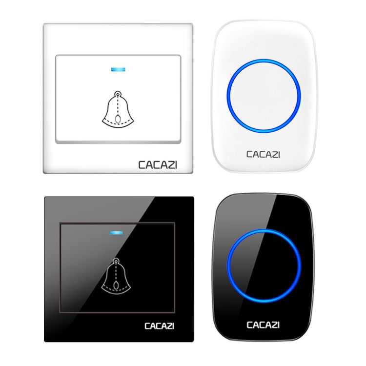 CACAZI H10 1 For 1 Wireless Smart Doorbell without Battery, Plug:EU Plug(White)