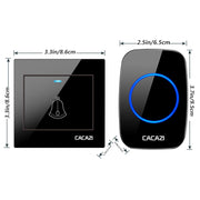 CACAZI H10 1 For 1 Wireless Smart Doorbell without Battery, Plug:EU Plug(White)