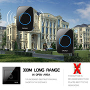 CACAZI H10 1 For 1 Wireless Smart Doorbell without Battery, Plug:EU Plug(White)