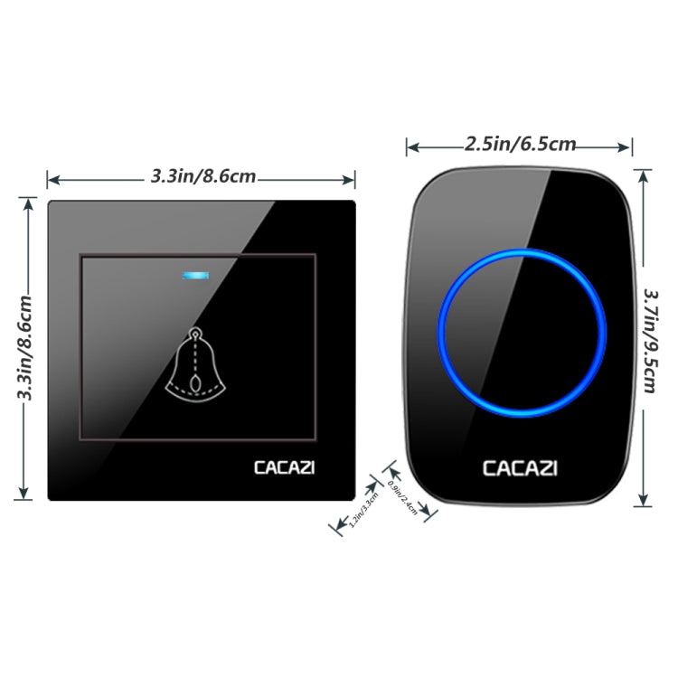 CACAZI H10 1 For 1 Wireless Smart Doorbell without Battery, Plug:UK Plug(White)
