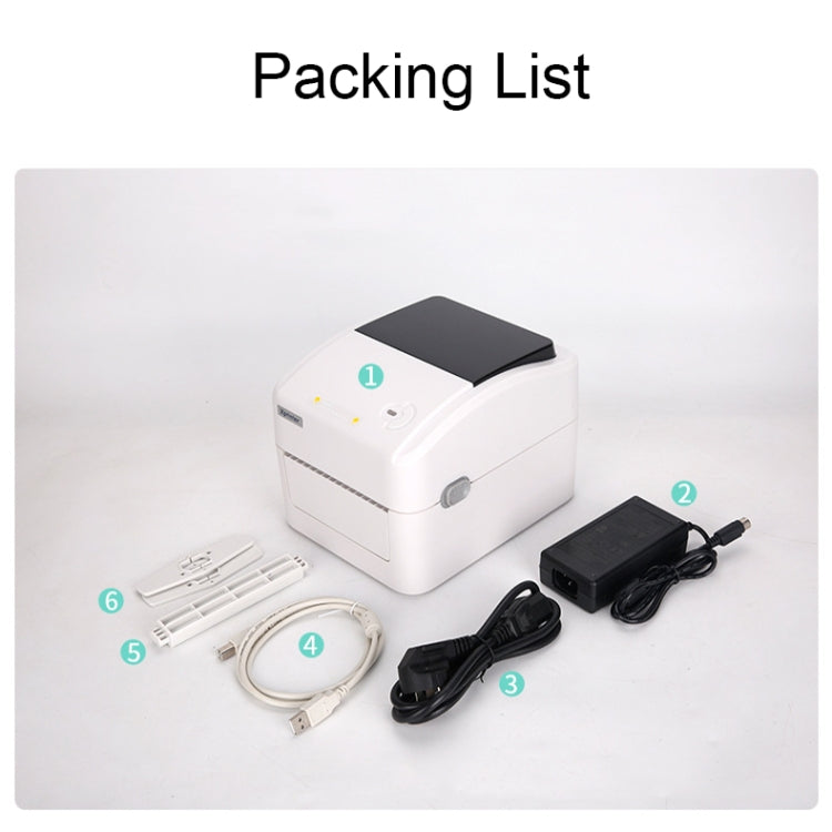 Xprinter XP-420B 108mm Express Order Printer Thermal Label Printer, Style:USB+LAN Port(UK Plug)