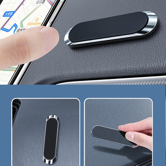 2 PCS Multifunctional Car Phone Holder Magnetic Suction Instrument Panel Navigation Suction Cup Holder, Colour: S17 Silver