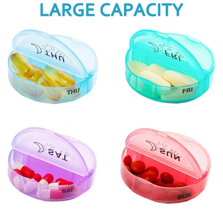 One Week Use Portable Plastic 14-Compartment Pill Box Leather Bag(14x7.5x6.5cm)
