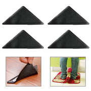 4 PCS/Set Recyclable Anti-Slip Washable Rug Carpet Mat for Home Bath Living Room(Black)