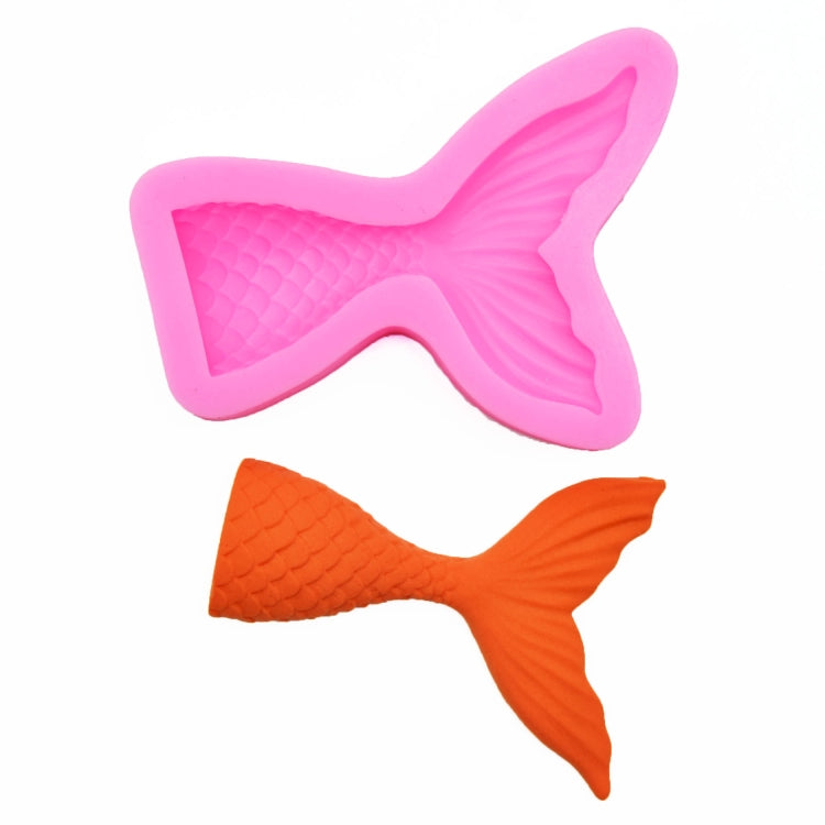 Mini Mermaid Tail Liquid Silicone Mold Fondant Baking Mold, Specification: Large (Pink) 15-94