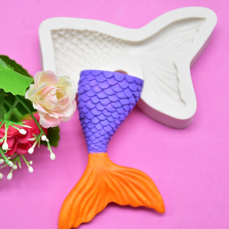 Mini Mermaid Tail Liquid Silicone Mold Fondant Baking Mold, Specification: Large (Gray) 15-94