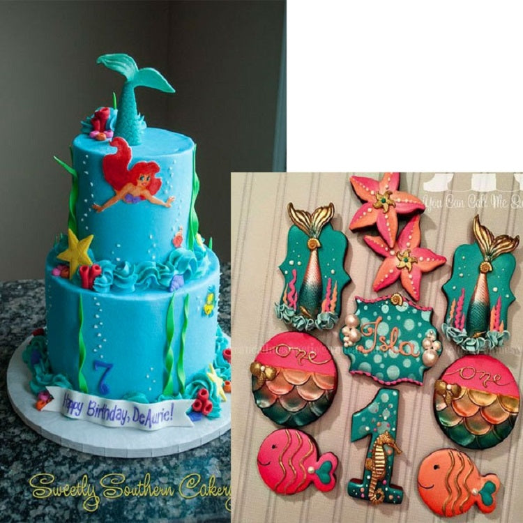 Mini Mermaid Tail Liquid Silicone Mold Fondant Baking Mold, Specification: Large (Gray) 15-94