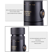 LUXUN 10-30x40 Single-Cylinder HD High-Power Telescope Mobile Phone Mini Telescope(Telescope Set)