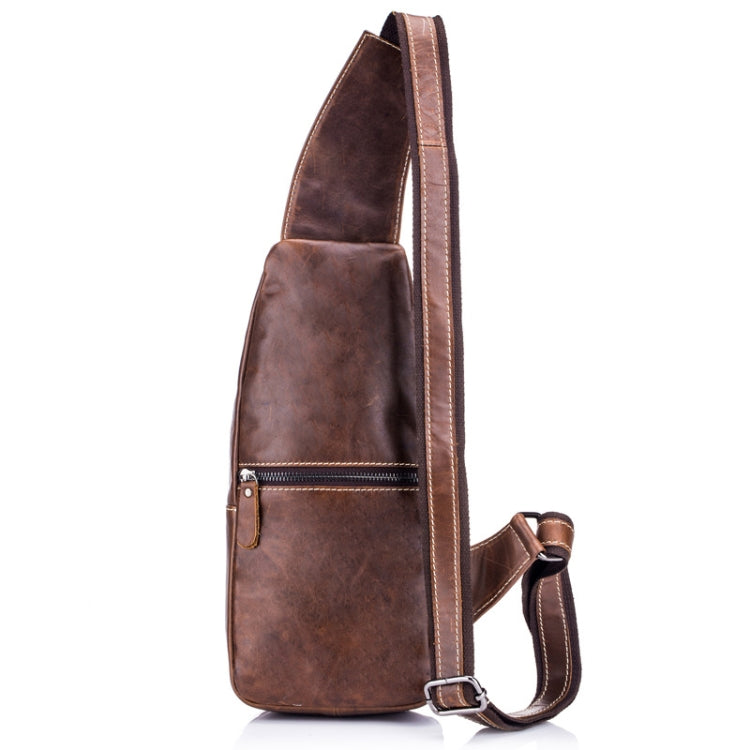 BULL CAPTAIN 019 Retro Men Leather Crossbody Shoulder Bag First-Layer Cowhide Chest Bag, Colour: Gray Brown