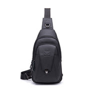 BULL CAPTAIN 110 Men Leather Shoulder Bag Cowhide Leather Multi-Function Chest Bag(Black)