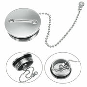 Stainless Steel Boat Deck Fill Filler Replacement Cap + Chain Boat Replacement Accessories