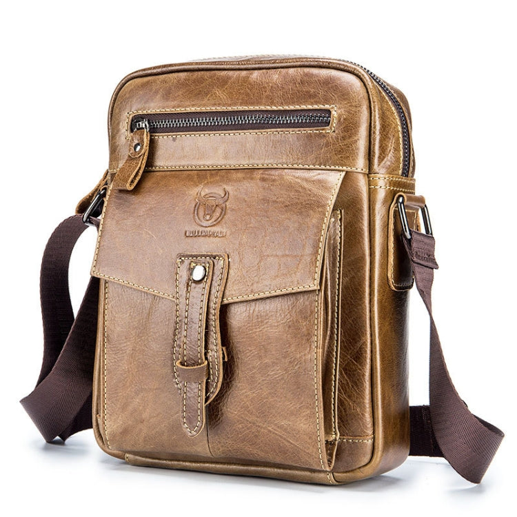 BULL CAPTAIN 053 Men Messenger Bag Cowhide Large Capacity Briefcase, Specification���Large (Dark Brown)