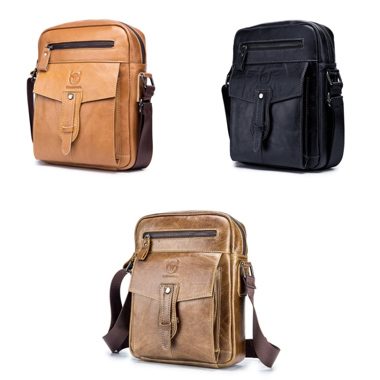 BULL CAPTAIN 053 Men Messenger Bag Cowhide Large Capacity Briefcase, Specification���Small (Dark Brown)