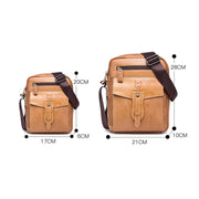 BULL CAPTAIN 053 Men Messenger Bag Cowhide Large Capacity Briefcase, Specification���Small (Dark Brown)