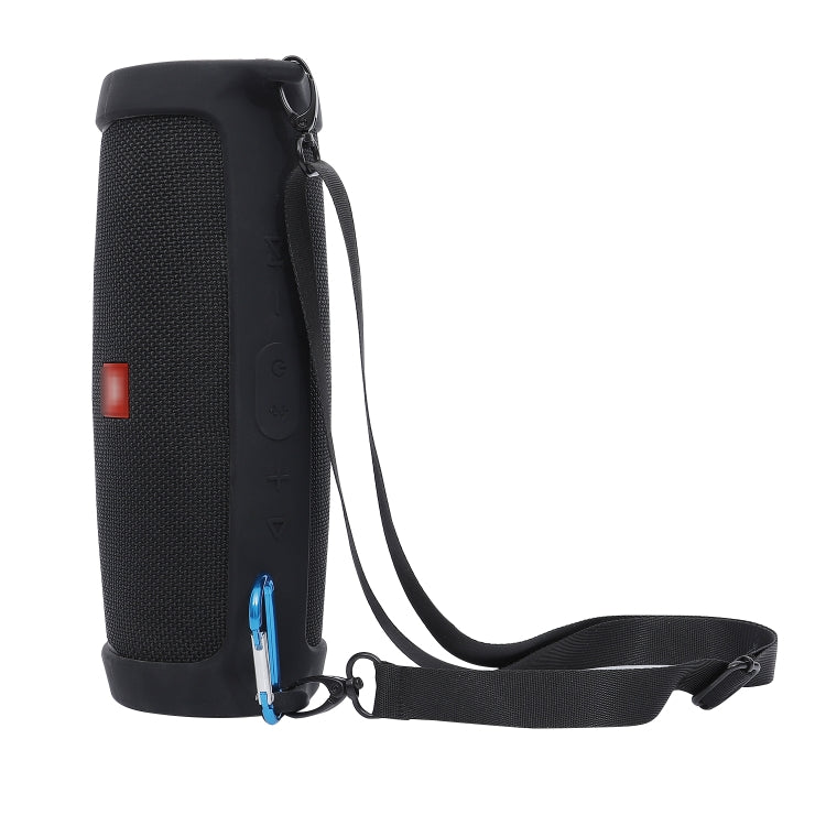 For JBL Charge 4 Bluetooth Speaker Portable Silicone Protective Cover with Shoulder Strap & Carabiner(Red)
