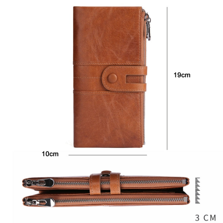 Retro Ladies RFID Wallet Leather Long Mobile Phone Bag(Green)