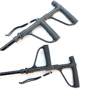 Multifunctional Folding Double-Handle Elderly Crutches Aluminum Alloy Elderly Power-Assisted Walking Sticks Four-Legged Walking Sticks With Lights, Length: 86-98cm(Black)
