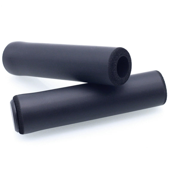 4 Pairs Mountain Folding Bicycle Silicone Foaming Sponge Handle Cover Rubber Shock Absorbing Anti-Slip Handle Set(Black)