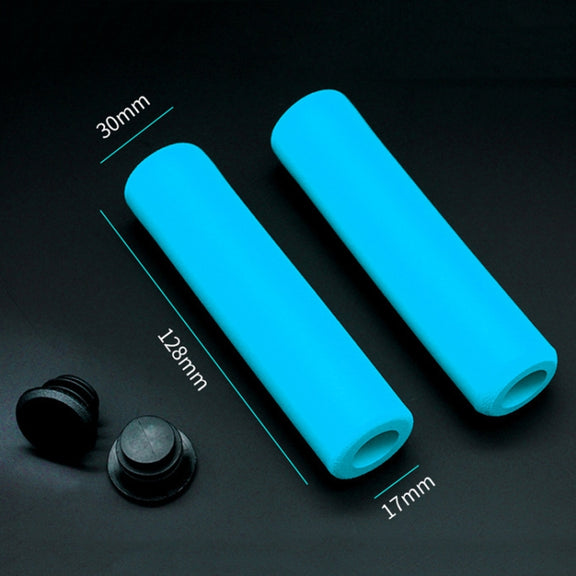4 Pairs Mountain Folding Bicycle Silicone Foaming Sponge Handle Cover Rubber Shock Absorbing Anti-Slip Handle Set(Black)