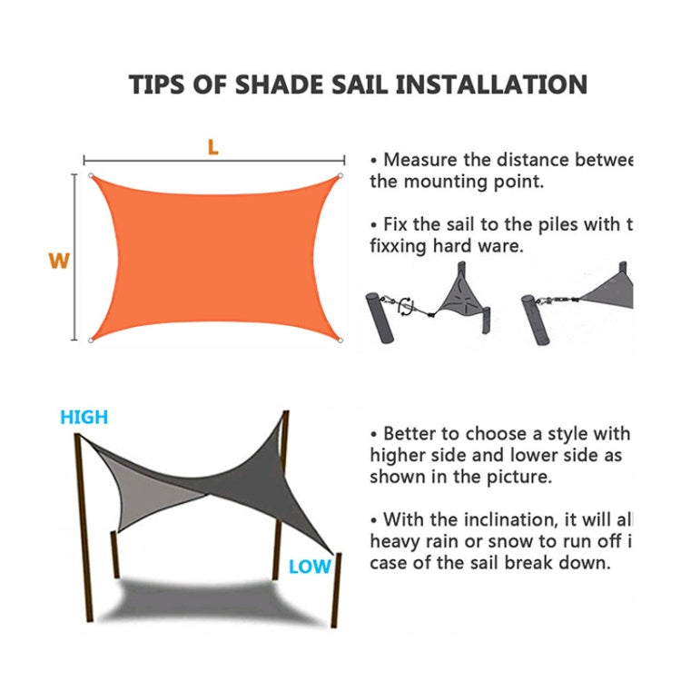 Outdoor Garden Sunshade Sail Water-resistant Anti-UV Canopy, Size: 3.6m x 3.6m(Grey)