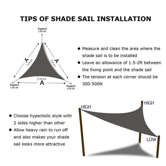 Triangle Outdoor Garden Sunshade Sail Water-resistant Anti-UV Canopy, Size: 4m x 4m x 4m(Beige)