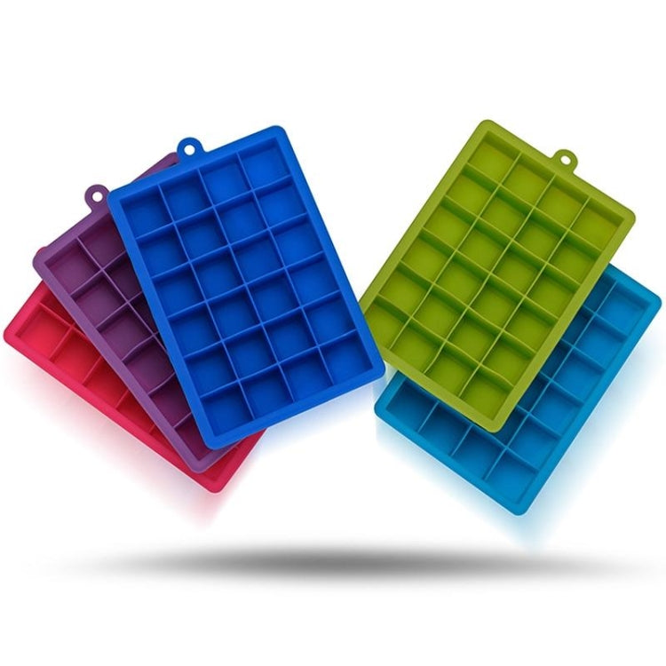 24 Grids Silicone Ice Cube Tray Molds Square Shape Ice Cube Maker Fruit Popsicle Ice Cream Mold(Rose red)