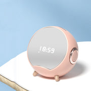 Mini Desktop Multi-Function Smart Wireless Charging Bluetooth Speaker with Alarm Clock & Phone Holder Function(Pink)