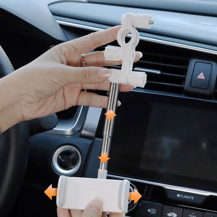 2 PCS Car Mobile Phone Bracket Rearview Mirror Navigation Bracket Driving Recorder Fixed Clipper Post-Lens Bracket(White)