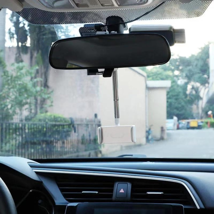 2 PCS Car Mobile Phone Bracket Rearview Mirror Navigation Bracket Driving Recorder Fixed Clipper Post-Lens Bracket(White)