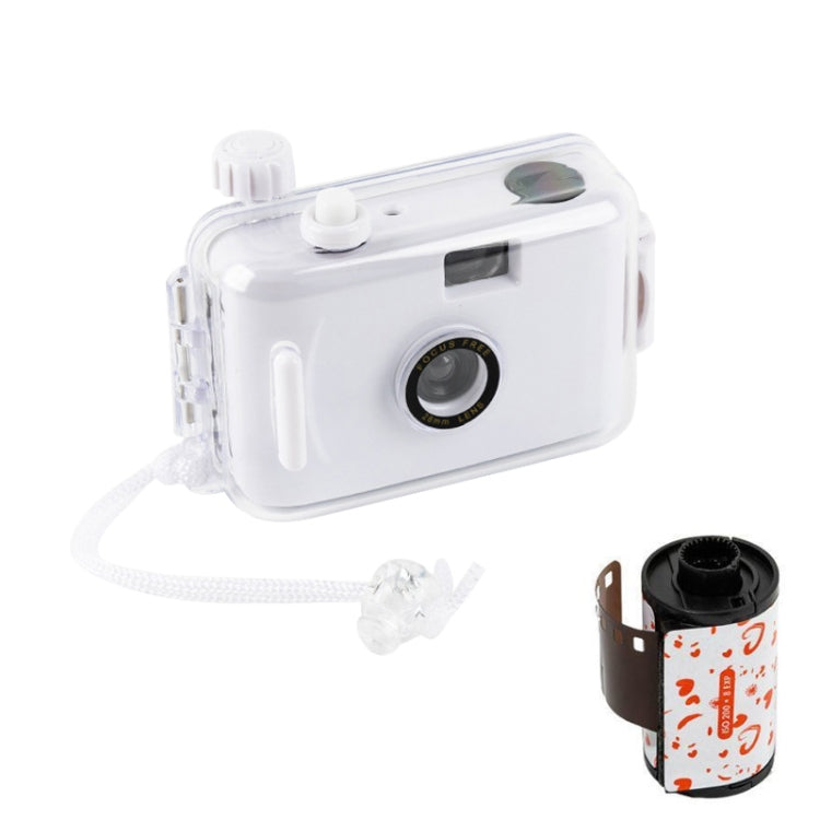Cute Retro Film Water-resistant Shockproof Camera With Disposable Film(All White Shell)