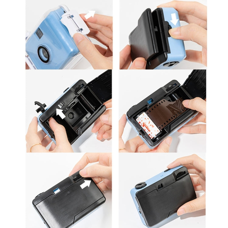 Cute Retro Film Water-resistant Shockproof Camera With Disposable Film(All White Shell)