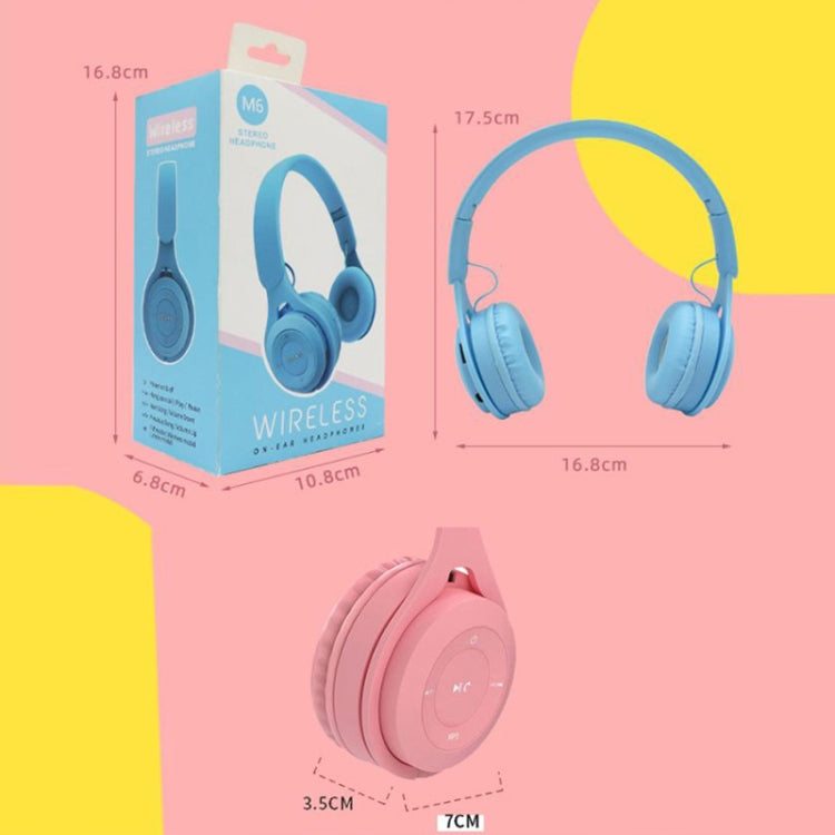 M6 Wireless Bluetooth Headset Folding Gaming Stereo Headset With Mic(Yellow)
