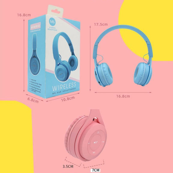 M6 Wireless Bluetooth Headset Folding Gaming Stereo Headset With Mic(Yellow)