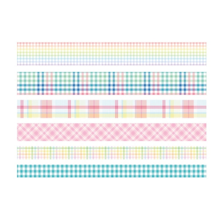 Paper Lattice Decorative Material Tape For Handbook(Rainbow Plaid)