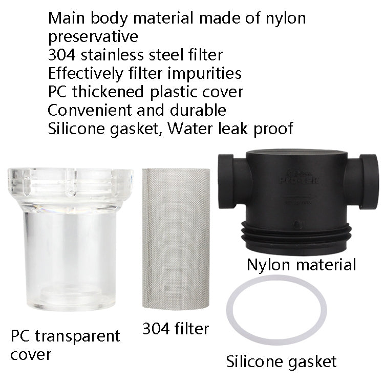 Water Pipe Front Plastic Filter Garden Irrigation Water Purifier, Specification: 4 Points Interface 40 Mesh