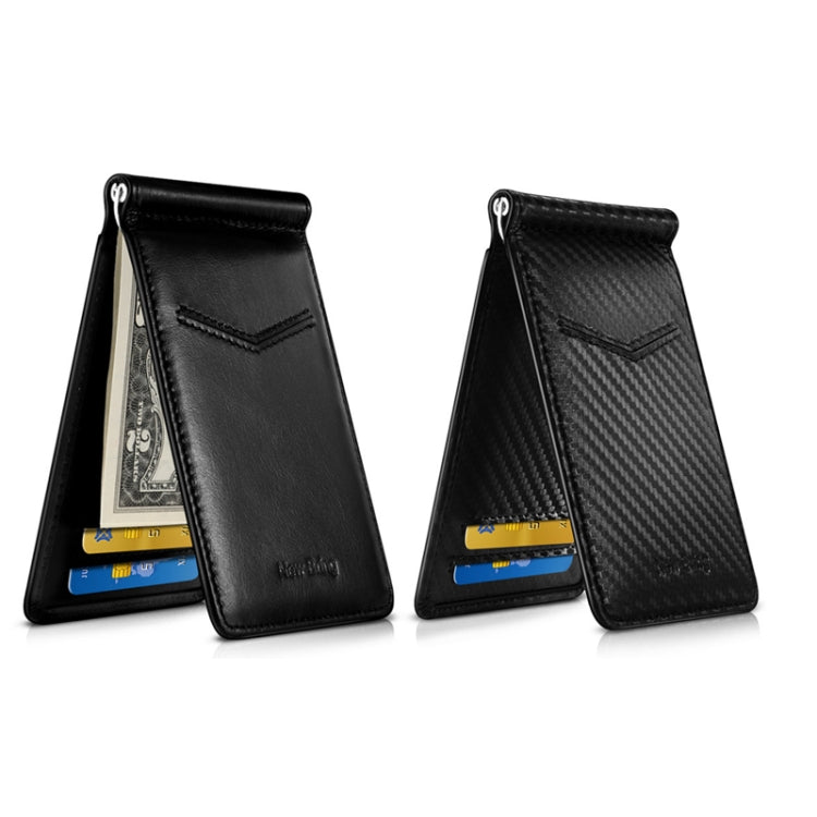 New-Bring Anti-Theft RFID Card Holder Men Ultra-Thin Card Holder Multi-Card Position ID Leather Case(Carbon Fiber)