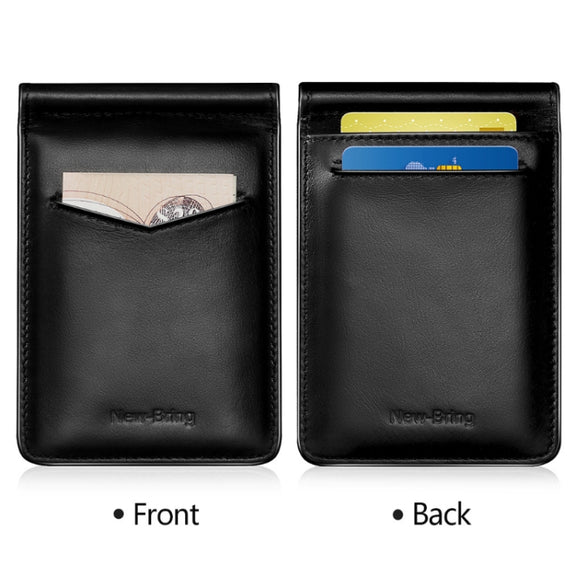 New-Bring Anti-Theft RFID Card Holder Men Ultra-Thin Card Holder Multi-Card Position ID Leather Case(Carbon Fiber)