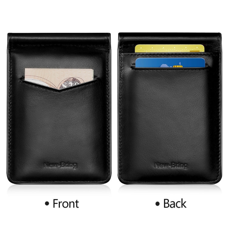 New-Bring Anti-Theft RFID Card Holder Men Ultra-Thin Card Holder Multi-Card Position ID Leather Case(Carbon Fiber)
