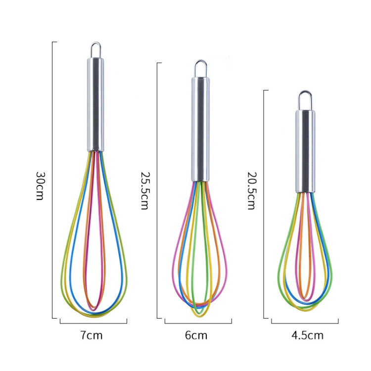 Silicone Egg Beater Home Egg Mixer Kitchen Gadgets Cream Baking Tools, Colour: 8 inch Colorful