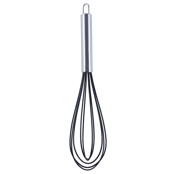 Silicone Egg Beater Home Egg Mixer Kitchen Gadgets Cream Baking Tools, Colour: 12 inch Black