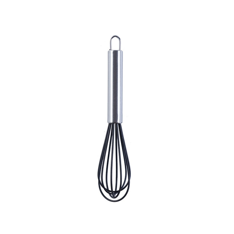 Silicone Egg Beater Home Egg Mixer Kitchen Gadgets Cream Baking Tools, Colour: 8 inch Black