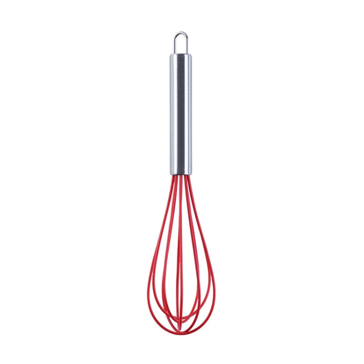 Silicone Egg Beater Home Egg Mixer Kitchen Gadgets Cream Baking Tools, Colour: 10 inch Red
