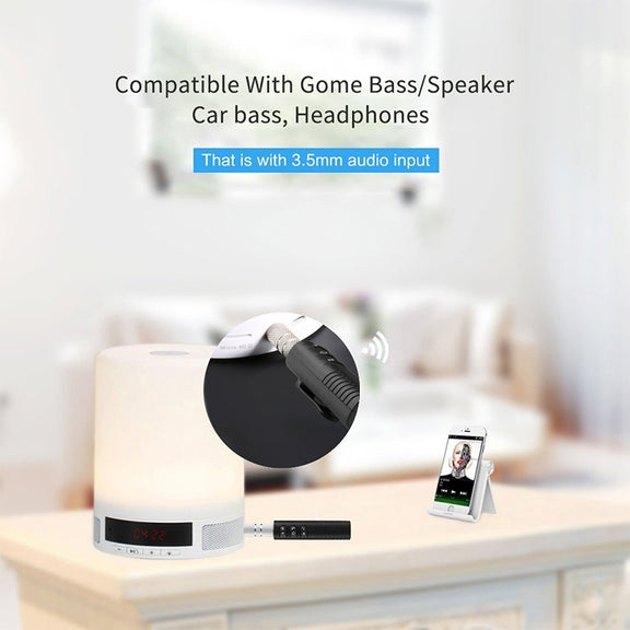 H-139 3.5mm Lavalier Bluetooth Audio Receiver with Metal Adapter(Black)