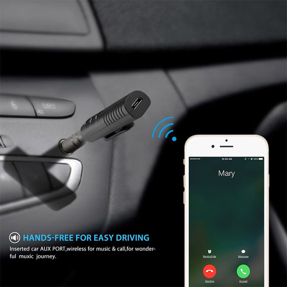 H-139 3.5mm Lavalier Bluetooth Audio Receiver with Metal Adapter(Black)