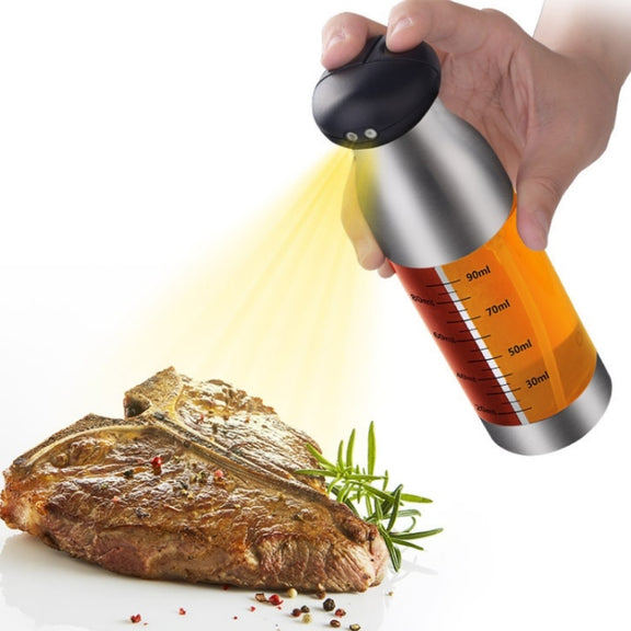 Stainless Steel Push-Type Oil Spray Bottle Barbecue Oil And Vinegar Sprayer