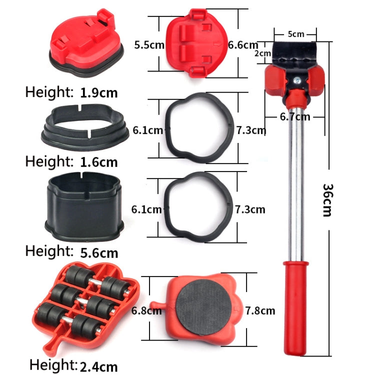 13 PCS / Set Mover Adjustable Height Moving Tool Set With Pry Type Heavy Furniture Moving Roller