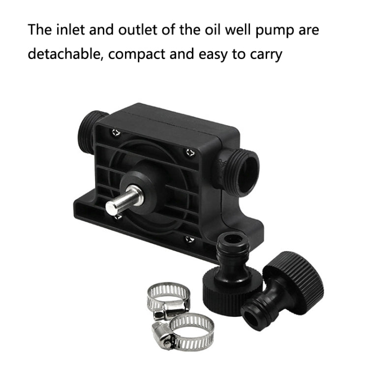 Portable Mini Water Pump Electric Drill Driven High Flow Oil Pump, Standard With Two Connectors(Black)