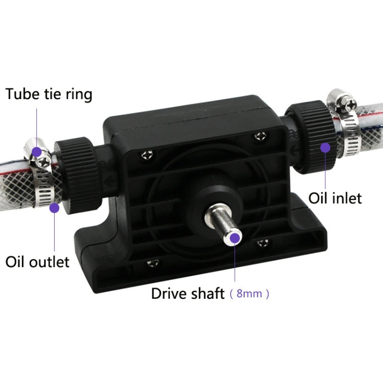 Portable Mini Water Pump Electric Drill Driven High Flow Oil Pump, Standard With Two Connectors(Black)