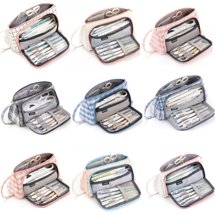 Angoo Large Capacity Pencil Case Cute Canvas Stationery Bag, Color: Black White In The Palm